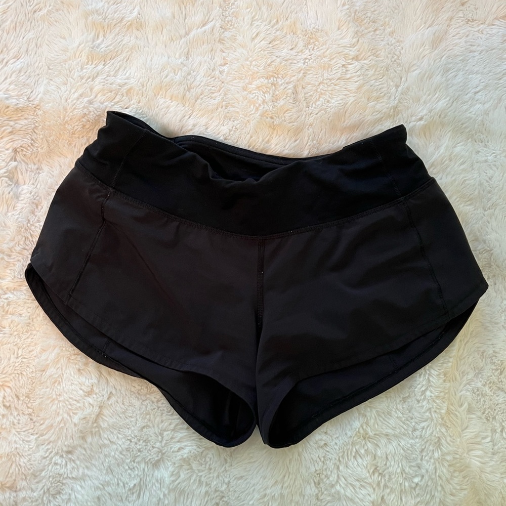 Black lululemon speed up shorts